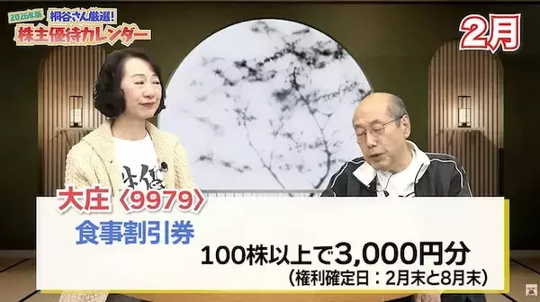 「桐谷さんが心待ちにする「2月の優待銘柄」」の画像