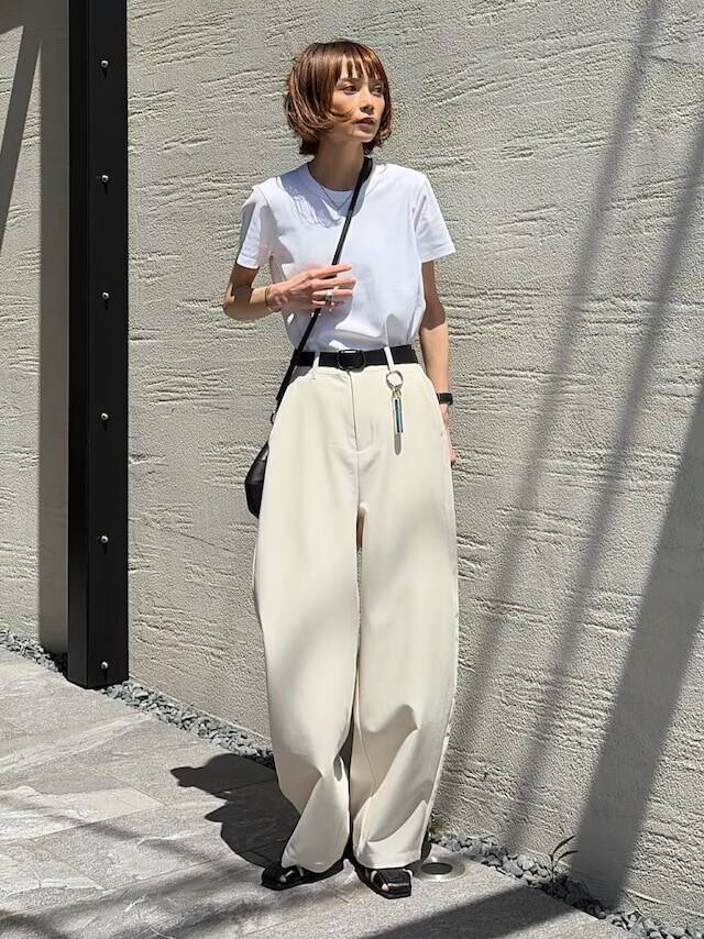 【無印良品】汗じみが気にならない！上質なのに1490円！涼感Tシャツでつくる40代のシンプル夏コーデ