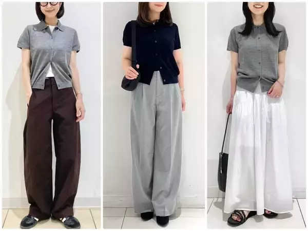 「【ユニクロ】秋のはじめにぴったり！ 2990円のきれいめ「半袖ニット」でつくる40代のデイリーコーデ3選」の画像
