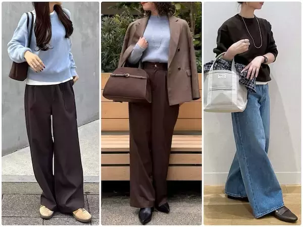 簡単なのにおしゃれ見え！【ブラウン×ブルー】トレンド配色でつくる「大人の秋冬コーデ」4選