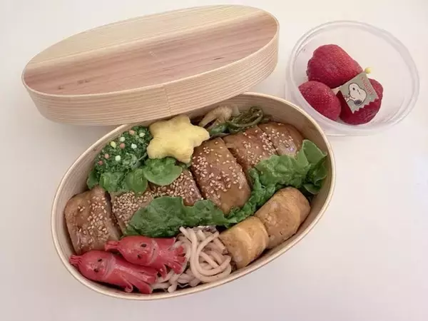 辻希美、気合を入れて月曜の朝に作った弁当「肉巻きおにぎりをドーン！！」
