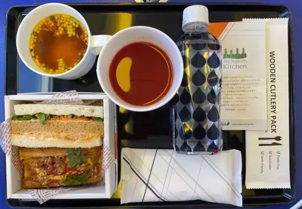 「假屋崎省吾『ANA』のプレミアムクラスでの機内食を紹介「美味しそう」「体に優しそう」の声」の画像