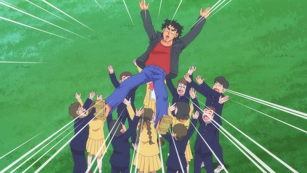 『ハイスクール！奇面組』第4話「時をかけろ！熱⾎教師」「物星⼤ 埋めるホネはありますか？」あらすじ＆場面カット！