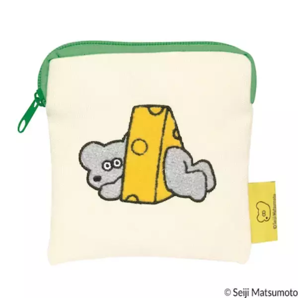 『ねずみのANDY』サガラ刺繍がかわいい「もこもこポーチ」
