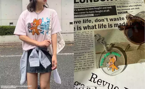 【トムとジェリー】ジェリーとタフィーデザインのTシャツはアクキー付き！