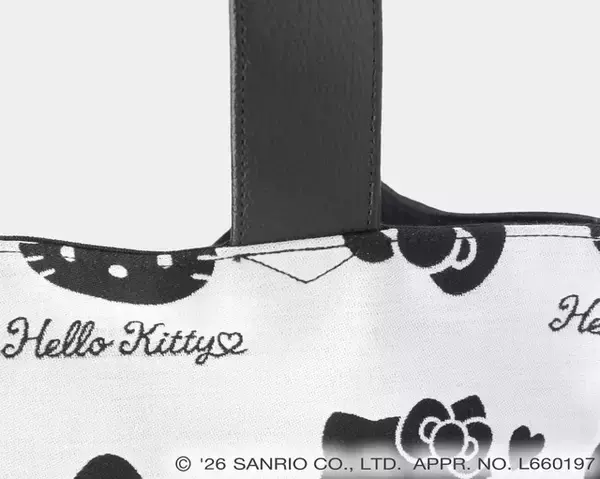 「ハローキティ×伝統工芸「桐生織」の推し活トートが登場！モノトーンの大人向けデザインがおしゃれ…！！」の画像