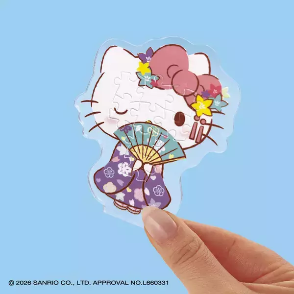 「キティやマイメロが着物姿に♪ 「サンリオ」ジグソーパズルがアクリルスタンドになった“アクスタパズル”が発売」の画像