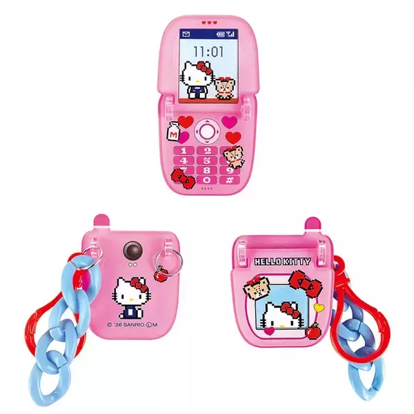 「サンリオ」ぱかぱかガラケー＆ドット絵がレトロかわいい♪ クロミ、ポムポムプリンらのキーホルダー登場