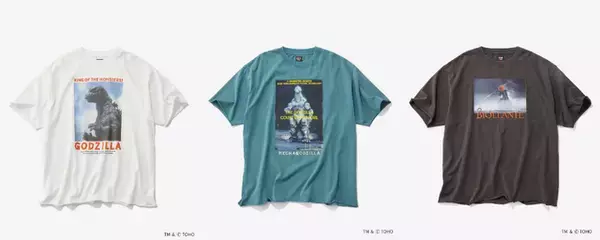 「歴代「ゴジラ」のポスターアートをTシャツに！ 個性豊かな怪獣たちの臨場感溢れる場面写真、キャップなども登場」の画像
