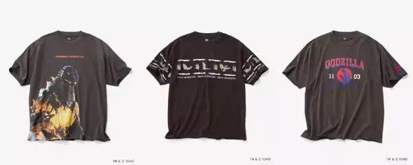 「歴代「ゴジラ」のポスターアートをTシャツに！ 個性豊かな怪獣たちの臨場感溢れる場面写真、キャップなども登場」の画像