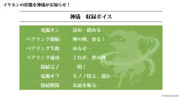 「清め…鎮める…「劇場版モノノ怪」神儀（cv神谷浩史）ボイス収録の完全ワイヤレスイヤホン登場！」の画像