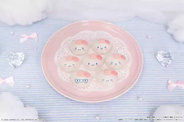 「ポチャッコ＆ポムポムプリン、シナモロール＆クロミが“もちもち和菓子”に♪ 7種の表情をコンプしたくなる！「食べマスモッチ」登場」の画像