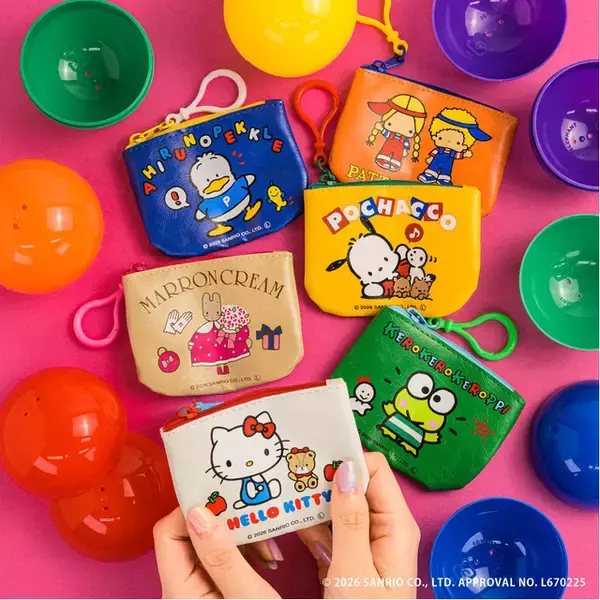 「「サンリオ」ポチャッコ・けろけろけろっぴ・あひるのペックルも！ レトロかわいいコインケース第2弾がカプセルトイに登場♪」の画像