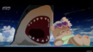 アニメ「mofusand」サメスーツを着た茶トラの猫サメにゃんが過ごすほっこりゆるゆる系猫アニメ―第1話場面カット