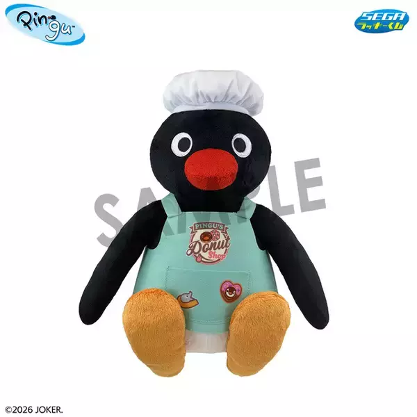 「ピングー」がドーナツ屋さんに変身♪ セガ ラッキーくじにショッパー風バッグやぬいぐるみマスコットが登場