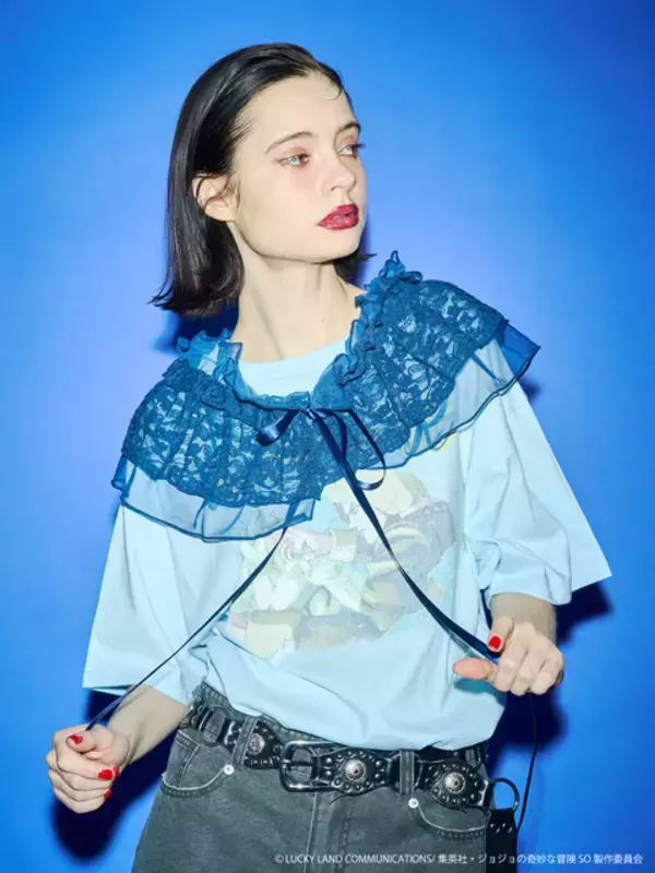 「「ジョジョ」徐倫の囚人番号“FE40536”や蝶をロックにデザイン♪ 春先に重宝するBIGシャツなどアパレル登場」の画像