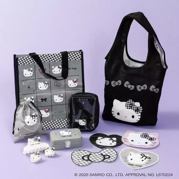 「ハローキティ×3COINS！平成っぽレトロからモノクロまで“あの頃”をギュッと♪ 全42アイテムを展開【7月18日～】」の画像