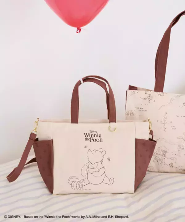 「「くまのプーさん」風船につかまるプーさんや、ピグレットのお顔、100エーカーの森をデザインしたバッグなど全7型登場【Maison de FLEUR】」の画像