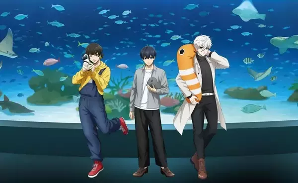 「「ブルーロック」潔、蜂楽、凪がチンアナゴたちと戯れる♪ 水族館の生物になりきったミニキャラも！「サンシャイン水族館」コラボ開催」の画像