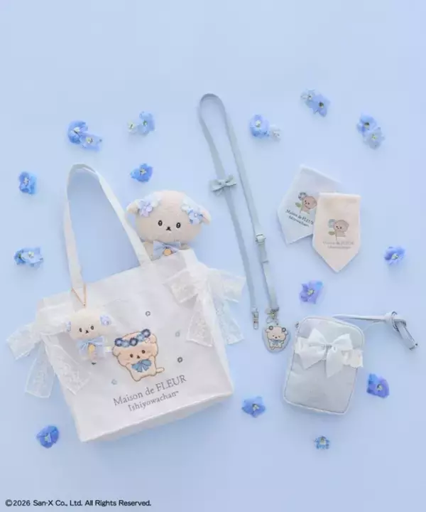 「「いしよわちゃん」がMaison de FLEURと初コラボ♪ブルーのお花をまとったキュートなアイテムが登場！」の画像