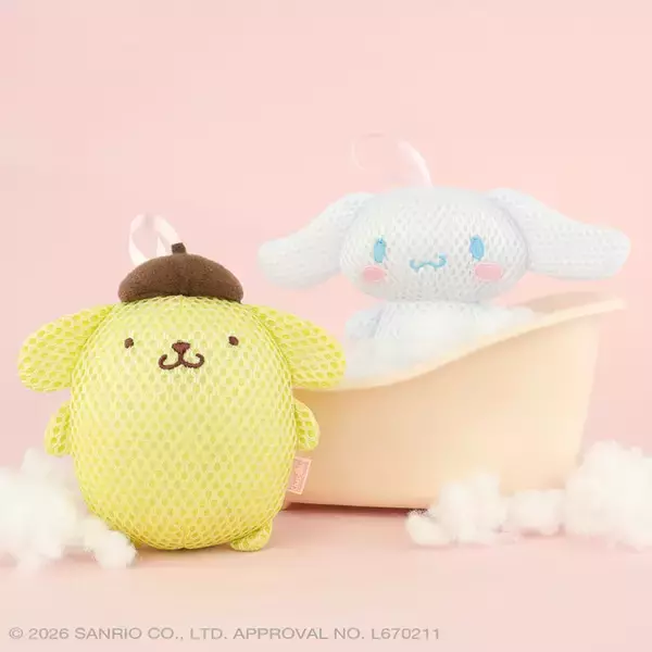 ポムポムプリン＆シナモンと素敵なバスタイムを♪ 錆びない鈴入りでお風呂時間を楽しくしてくれる