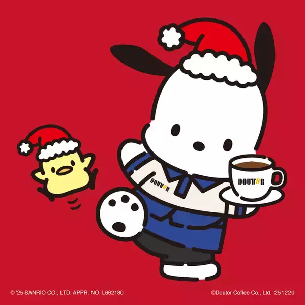 「「サンリオ」ポチャッコとクリスマス♪ 「ドトールコーヒー」コラボでピック＆コースターがもらえる！」の画像