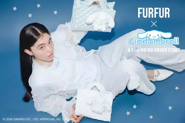 「シナモロール」ふわふわぬい付き2WAYバッグやビジューTシャツに心ときめく♪「FURFUR」初コラボ全3型が登場