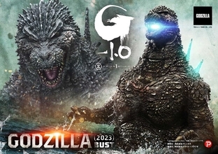 この迫力…この大きさ…怖すぎる…！「ゴジラ-1.0」海を割り進撃する巨大怪獣ゴジラが全長約91cmの巨大胸像になって登場