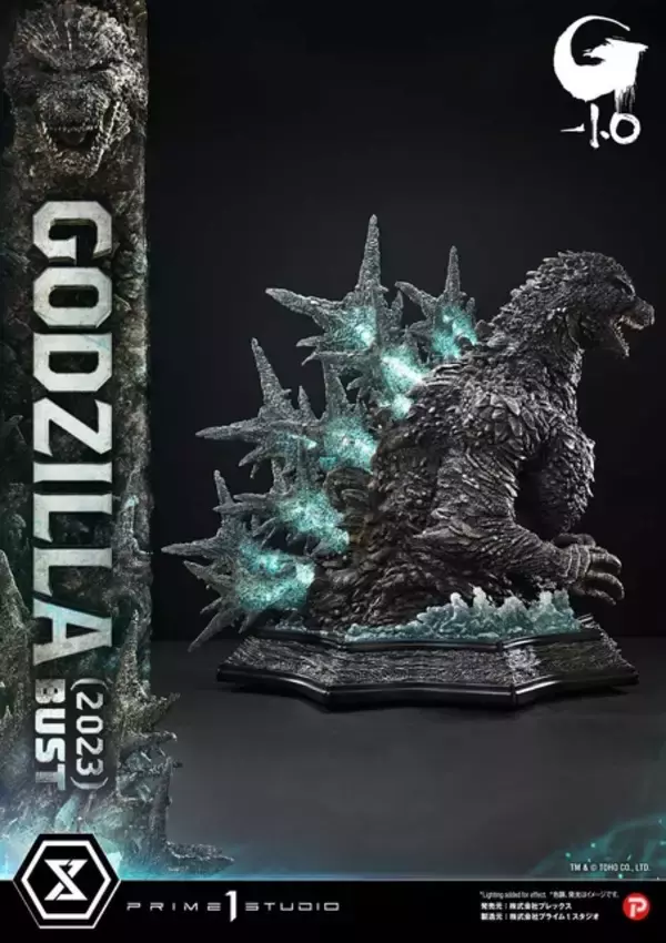 「この迫力…この大きさ…怖すぎる…！「ゴジラ-1.0」海を割り進撃する巨大怪獣ゴジラが全長約91cmの巨大胸像になって登場」の画像