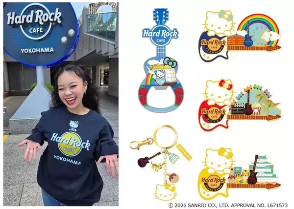 「ハローキティが「ハードロックカフェ」とコラボ♪ 横浜＆大阪2店舗の限定グッズ登場☆」の画像