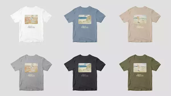 「アニメ映画「火垂るの墓」が新作Tシャツに！貴重なイメージボードの水彩画を背中にあしらったデザイン3種」の画像