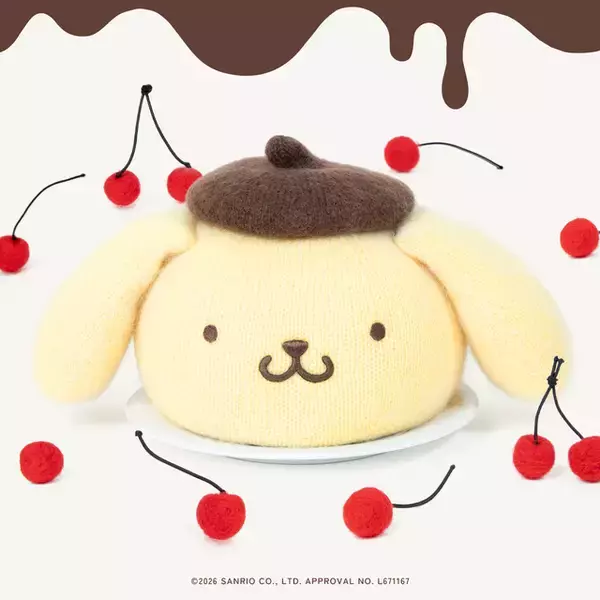 「ポムポムプリンの顔が帽子に!? お揃いのベレー帽も被れちゃう ♪かわいすぎる「CA4LA」コラボ」の画像