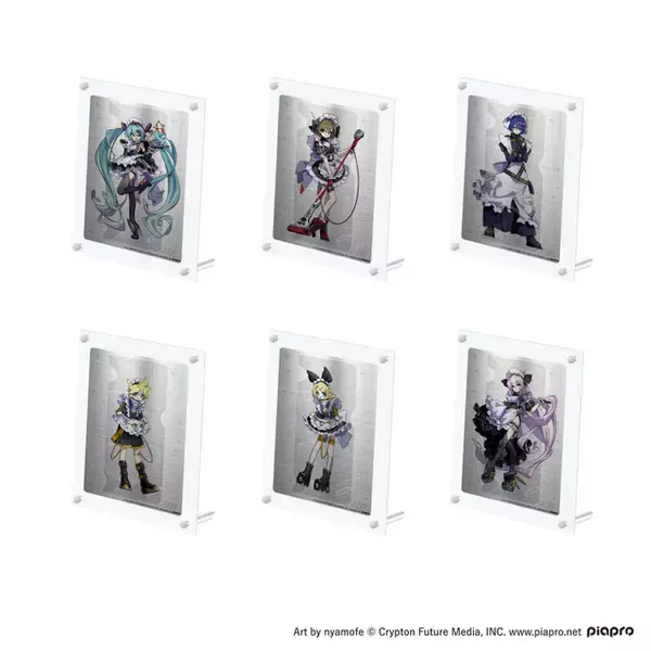「ミク、リンレンらがサイバーメイドに！「ピアプロキャラクターズ」描き下ろしイラストを使用したキラキラグッズ登場」の画像