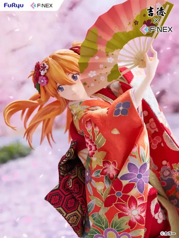「「エヴァ」アスカ、着物で華やかなに舞う♪1/4スケールの日本人形フィギュアが登場」の画像