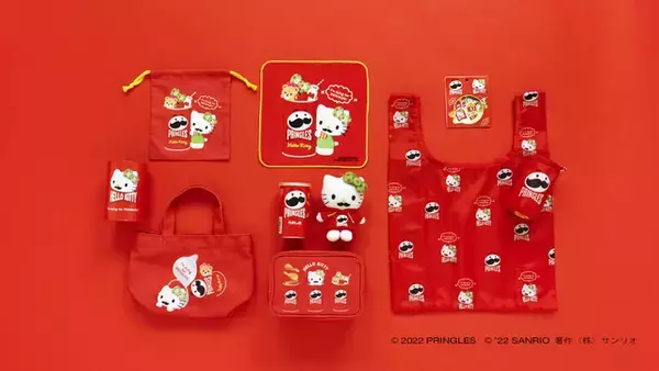 「「サンリオ」キティ＆シナモンに“ヒゲ”が生えちゃった!? ミスマッチがキュートな「プリングルス」コラボ登場」の画像