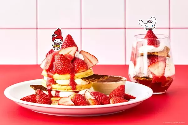 「「サンリオ」シナモロール、クロミらが“ストロベリーカフェ”開店♪ パンケーキやハンバーガー、ドリンクを提供」の画像