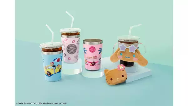 「日焼けしシナモン、キティがキュート♪ 「サンリオ」×「BAYFLOW」のコラボグッズがローソン・HMV&BOOKS onlineに登場！」の画像