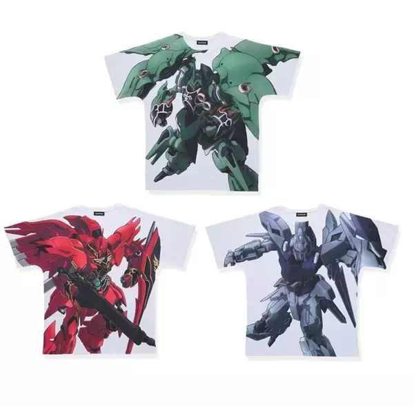 「「ガンダムUC」“またTシャツとなるか、ガンダム！” シナンジュ、クシャトリヤ、デルタプラスのフルパネルTシャツ第2弾」の画像