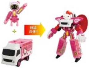 ハローキティとガリガリ君、トミカと異色コラボ!?「特装合体ロボ ジョブレイバー」になって登場