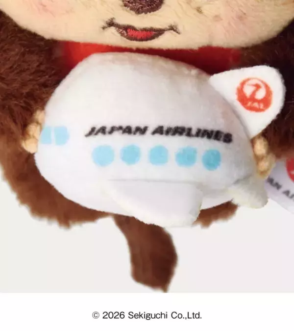 「「モンチッチ」“JAL”限定グッズ初登場☆飛行機とスーツケースを持った姿がカワイイ♪マスコットキーホルダー【9~10月】」の画像