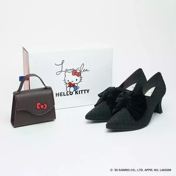 「「サンリオ」キティ＆クロミ、上品な大人かわいいを叶えるレディースシューズに！ミニショルダーバッグのセットで登場」の画像