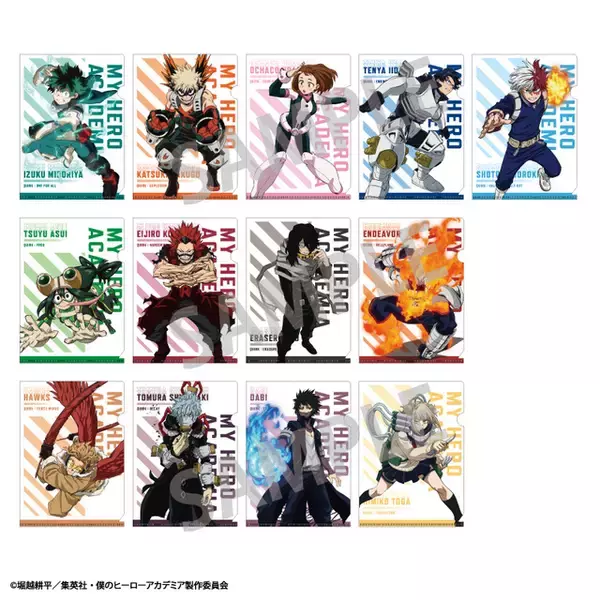 「「ヒロアカ」デク、轟焦凍、トガヒミコ、荼毘らが勢ぞろい!! トレーディングクリアファイル登場」の画像