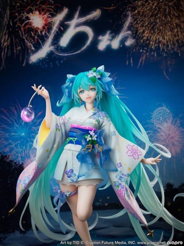 初音ミク 15周年 アジサイが涼しげな 真夏花火ver イラストがフィギュア化 22年8月31日 エキサイトニュース