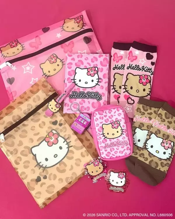 「キティが平成ギャルに変身でチョベリグ♪ 「サンリオ」ハローキティの限定アイテムがサンキューマートにて登場！」の画像