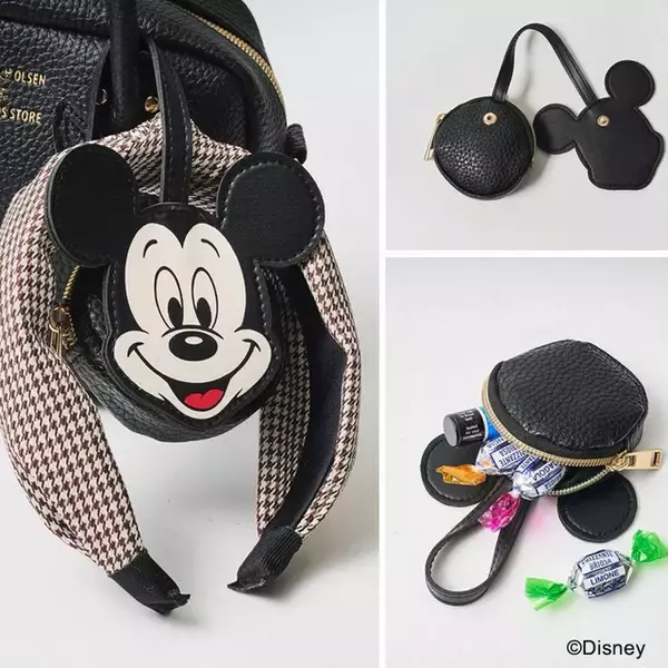 「ミッキー＆ミニーのお顔チャームポーチがレトロ可愛い♪ カチューシャも引っかけられてテーマパークでも大活躍◎ バッグBOOKシリーズの最新作が登場」の画像