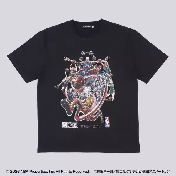 「「ワンピース」ルフィ、サボ、シャンクスがNBA選手に!? コラボTシャツ＆タオルが予約受付中【4月15日23時まで】」の画像