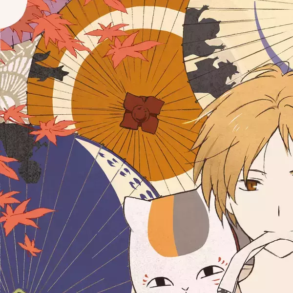 「「夏目友人帳」夏目＆ニャンコ先生が浮世絵に!? “和”の彩色で表現する幻想的なジークレー版画・秋風和傘模様が登場」の画像