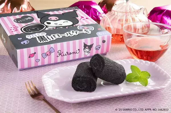 「サンリオ」クロミデザインのパッケージがかわいい♪和菓子の草加葵コラボ“黒いロールケーキ”が登場