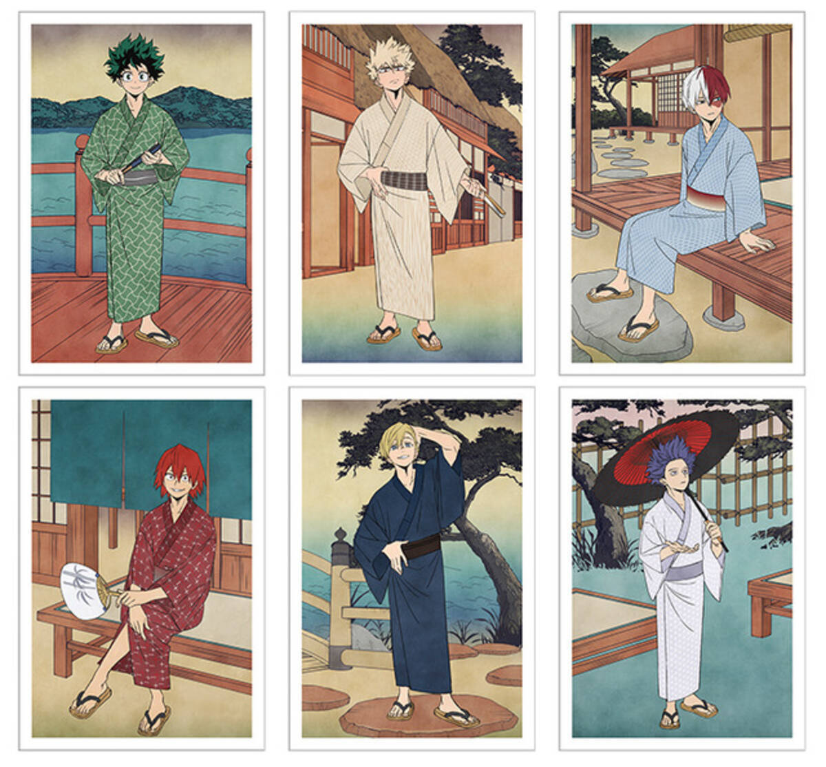 ヒロアカ」デク、轟焦凍、爆豪勝己らが着流し姿で粋！“浮世絵”テーマの 