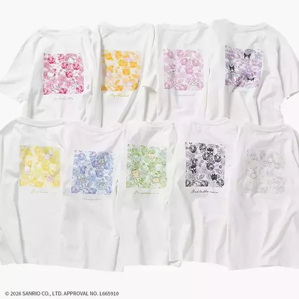 「シナモン、キティ、ポムポムプリン、あなたの好きなキャラを推そう！ 「サンリオ」推し活にもおすすめなカラフルTシャツ＆トートバッグを発売」の画像